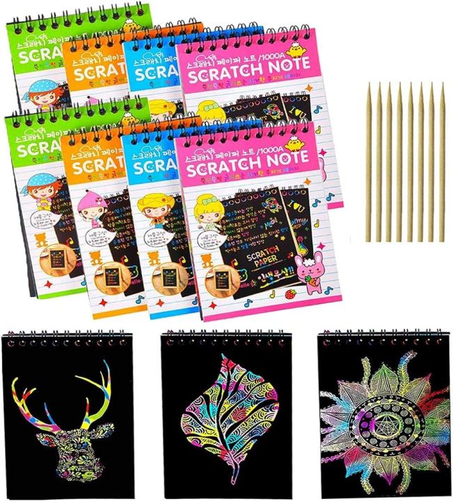 Art%20Bundle%20Kids%20Stationery%20magic%20Notebook%20Sketch%20Scratch%20Paper%20Note%20Drawing%20Book%20-%20Image%203