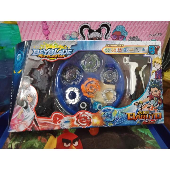 Beyblade Burst 4 Metal Tops With Stadium and Hand Launcher