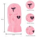 Fashion Men Women Embroidery Balaclava Warm 3 Holes Full Face Cover Broken Heart Hood Knitted Balaclava Face Mask Winter Ski Mask for Winter Adult Supplies Vintage. 