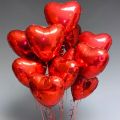 18" Inches Red Heart Shape Large 5 Pcs Foil Balloons Set for Birthday Party Decoration. 