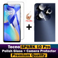 Tecno Spark 10 Pro Glass Protector Polish Screen Tempered + Back Rear Camera Protector 9H Gorilla Flexible Protection For Spark 10 Pro. 