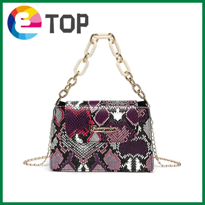Female bag summer Korean plastic portable colorful snake pattern hit ...