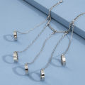 Y760 Punk Geometric Silver Color Chain Wrist Bracelet for Men Ring Charm Set Couple Emo Fashion Jewelry Gifts. 