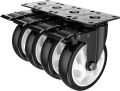 5 inch Swivel Caster Wheels,Rubber Base with Safety Brake & Top Plate & Bearing Heavy Duty, Total Capacity 1600lbs (Pack of 4). 