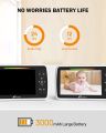 iFamily & Hubook Baby Monitor - Large 5" Screen with 30Hrs Battery Life - Remote Pan-Tilt-Zoom;No WiFi, Two-Way Audio, Night Vision, Temperature, Lullabies, 960ft Long Range Baby Monitor with Camera and Audio. 