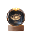 LED Moon/Planet/Galaxy/Solar System Ball LED Night Light with Wooden Base Lamp - 3D Astronaut Moon Lamp for Kids' Bedroom Ambiance, USB Tabletop, Side Table Decoration Gift. 