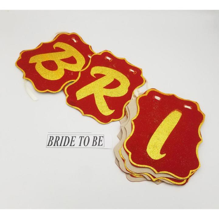 BRIDE TO BE VELVET BANNER (  9 WORDS BANNER WITH RIBBON )