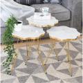 Mdf Wood Daisy Nesting Table With Metal Stand Set of 3 Round table Table Decoration coffee table Daisy coffee table dining table Nesting table set Side Table Coffee Table nesting table Decor - Set Of 3 Side Tables. 