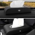 Toyota Logo Leather TISSUE BOX -Black-. 