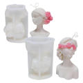 Female Body Candle Silicone Mold Women Shaped Candle Making Wax Plaster Mould Handmade Eyes Closed Girl Blindfolded Girl Elegant Girl. 