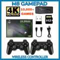 M8 Wireless Retro Game Console - Plug and Play Video Game Stick - Built in 10000+ Games - 9 Classic Emulators - 4K High Definition HDMI Output for TV with Dual 2.4G Wireless Controllers (64GB). 