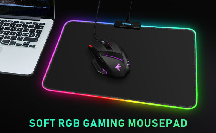 Gorilla Punk RGB Gaming Mouse Pad - Large LED Mouse Mat With 13 Light Modes & Anti-Slip Base