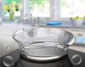 Wave Shaped Glass Serving Dish-Large (2.4 Lite)/Oven Transparent Baking Dishes/Clear Glass Shatter Proof Dish. 