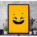 Smile Face Poster Wall Hanging Glass Photo Frame in Premium Glossy Photo Paper A4 8x12” size for Home Decor and Decoration Accessories. 