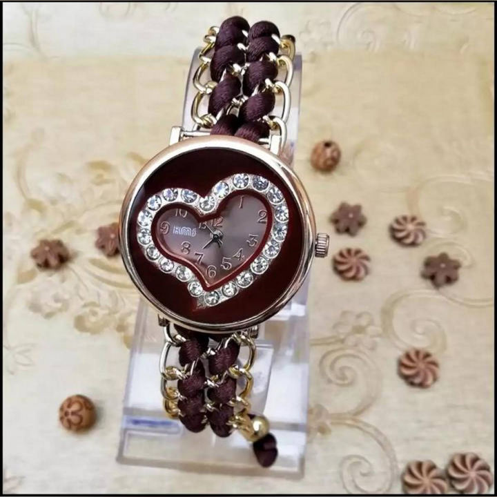 48Ni Hanmade Wrist Watch Floral Strap Electric Watch Analog Watch for Women Ladies Girls