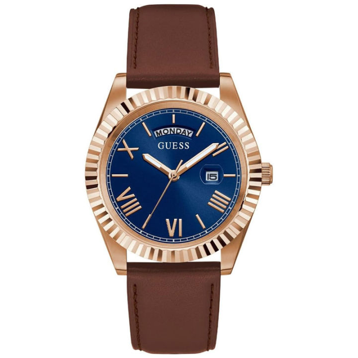 Guess GW0353G2 Leather Strap Wrist Watch For Men