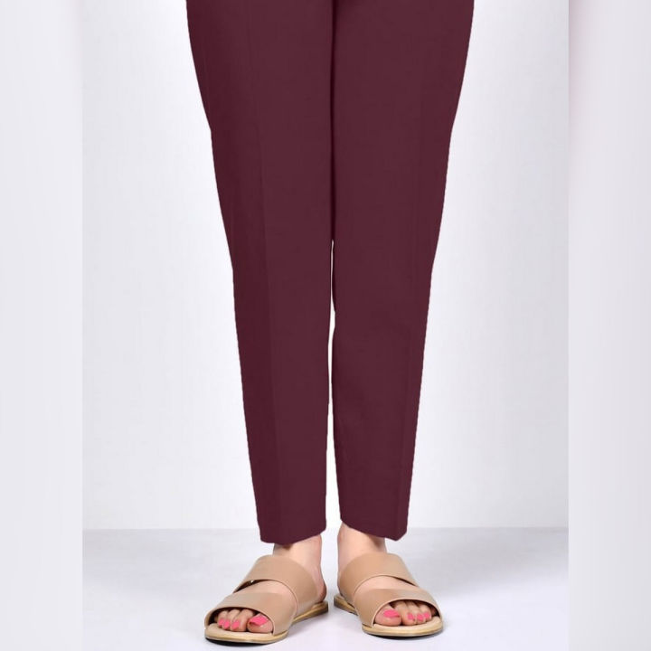 Maroon Straight Trouser/Pant/Capri For Girls/Ladies-Non See Through Fabric