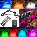 Car Interior Atmosphere Led Light Remote Control Light With RGB Color & Sound sensor. 