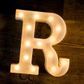 LED Alphabet letter R  Lights Alphabet Light Up Marquee Letters Sign for Night Light Wedding Birthday Party Battery Powered. 