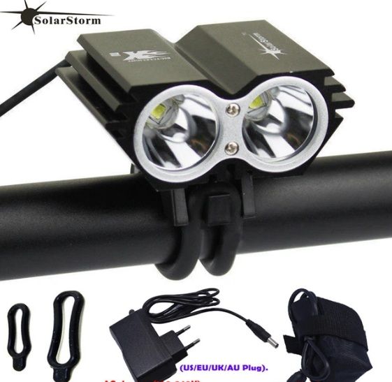 Power 5000 Lumens XM-L U2 LED Bicycle Light 6400mAh 4 Modes Waterproof LED Bike Lmap Head Light Super Bright Lighting Lamp for Outdoor Sports Like Camping Hiking