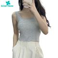 Women Vest Women Vest Tank Top Sleeveless Backless U Neck Padded Slim Fit Elastic Solid Color Soft Cropped Top Camisole Sleeveless Vest. 