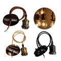 E27 Vintage Lamp Bulb Base For Pendant Light Holder Ceiling Chandelier 1M Cord Hanging Socket Lamp. 