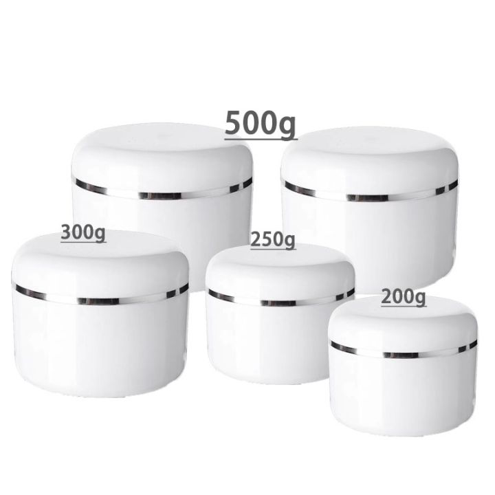 200g 250g 300g 500g Plastic Containers with Lid Portable Refillable Makeup Face Cream Jar Case for Body Scrub Lotion Storage Pot