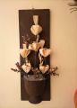 Wooden Wall Hanging with Flowers - Pure wood Beautiful Wall Decoration - Size 2 Feet - Classic Dry arrangement flowers with elegant and smart look beautify your homes with blossoms and garland leaves bloom gardening planting artistic modern & luxurious. 