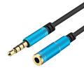 3.5mm Jack Aux Audio Male to Female Extension Cable 3/4 Pole with Microphone Stereo Compatible For PC Headphone Car Speaker Mic. 