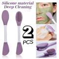 Silicone Double Head Mask Brush, Silicone Face Wash Brush, Mud Film Special Scraper Applicator, Facial Cleansing Brush, Cleaning Tool. 