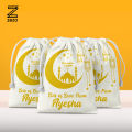 Zezo Personalized Eid Gift Pouch | Custom Name Mini Drawstring Bag | Ramadan & Eid Mubarak Gift Bag for Kids, Bags for Boys & Girls. 