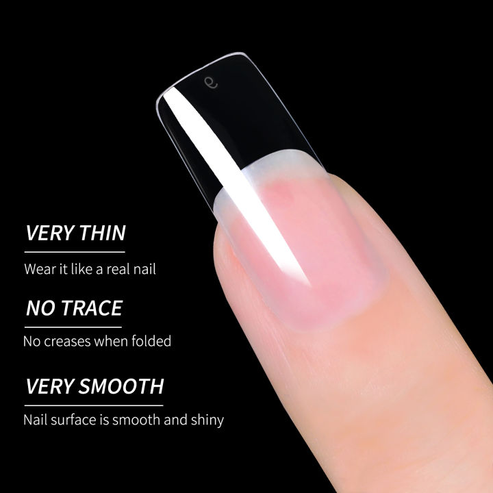 100%20PCS%20Transparent%20Artificial%20Nails%20Square%20Shape%20Fake%20Nails%20Kit%20For%20Girls%20Beautiful%20Premium%20Nails%20Art%20-%20Image%203