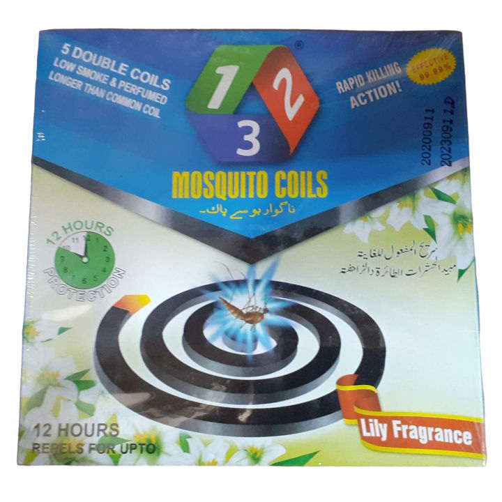 123 Mosquito Coils Rapid Action Killing - Peaceful Night Coils - 5 Double Coils