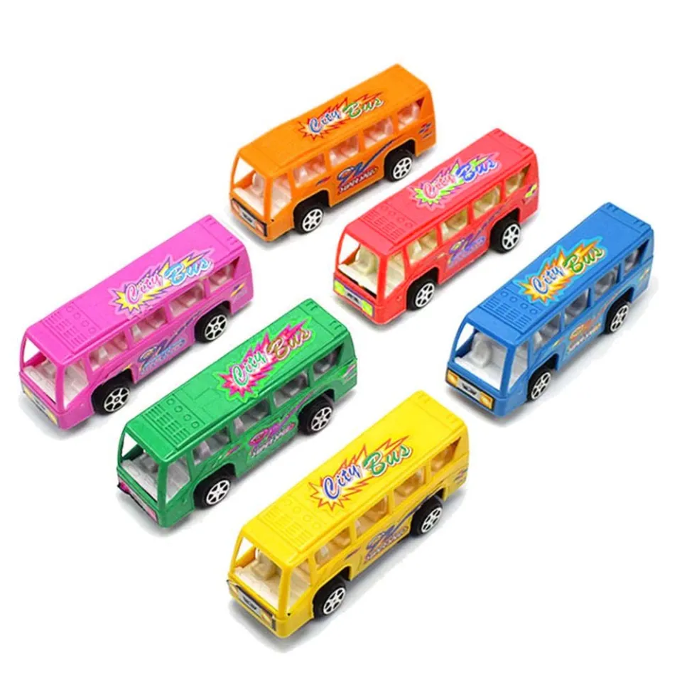 Lot De 4 Mini Voitures Jouets Pull Back – Modèles De Bus Et Véhicules – Cadeaux Éducatifs Pour Enfants (Garçons Et Filles) – Dès 14 Ans