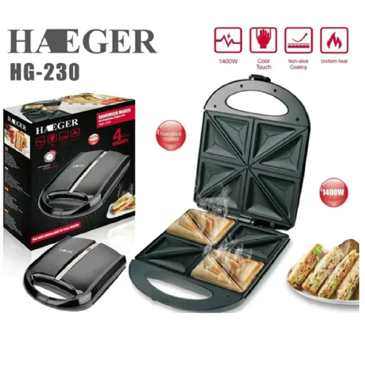 Haeger%204%20Slice%20Sandwich%20Maker%20Non%20Stick%201400%20Watts%20HG-230%20-%20Image%202