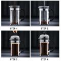 Stainless Steel Glass French Filter Coffee Pot Coffee Tea Pot Press Plunger Hollow Cafetiere Tool New Coffee Maker 350/600/1000 ml. 