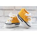 Baby Boy Crochet Bootie - Handmade crochet shoes for baby boy. 