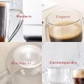 350/450ml Double Wall Glass Coffee Mugs Insulated Clear Borosilicate Glasses Cup With Handle Juice Milk Tea Cups For Gifts. 