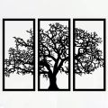 Wooden Tree Wall Art Deco 3 Pieces Black High Quality Gift Ideas Modern Nature Home Office Decor. 