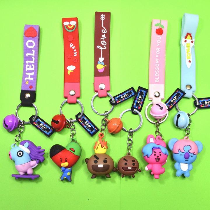 BT21 / BTS (Tata, Shooky, Mang, Koya and Cooky) - cartoon character / action figure keychain for kids (girls and boys) - bag hanging accessories / key chain