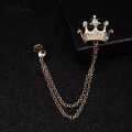 Crown Brooch For Men For Shirt Jacket Coat Wedding Party Jewellery Gift. 