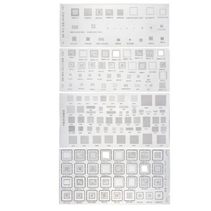 4PCS Universal BGA Stencil for MTK MSM Samsung Huawei Xiaomi iPad CPU RAM PM IC Reball Pin Direct Heat Template in Pakistan