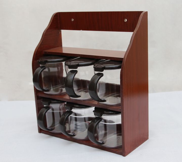 "Premium%20Wooden%20Spice%20Rack%20Organizer%20&%20Masala%20Rack%20Set%20with%20Jars%20%20Wall%20Mountable%20Spice%20Rack%20and%20Masala%20Boxes%20for%20Kitchen%20%20Wood%20"%20-%20Image%205