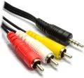 3.5mm to 3 RCA Audio Video Cable 1.5M for TV DVD Camcorder. 
