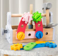 Montessori Children's Toys Wooden Tool Set Box Toys Engineering Repair Box Child Toy Set. 