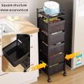 5 Layer Round Rotating Fruits & Vegetables Storage Shelves Basket Rolling Rack with Breakable Wheels for Kitchen Bathroom Office. 