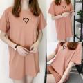 【ALLGOOD】Fashion Women T-Shirt Dress O-Neck Short Sleeve Loose Leisure Dress. 