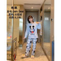 2 Pcs/Set Tops + Warm Pant Extra Soft Fleece Polyester Women Pajama Sets Cartoon Flannel Sleepwear. 