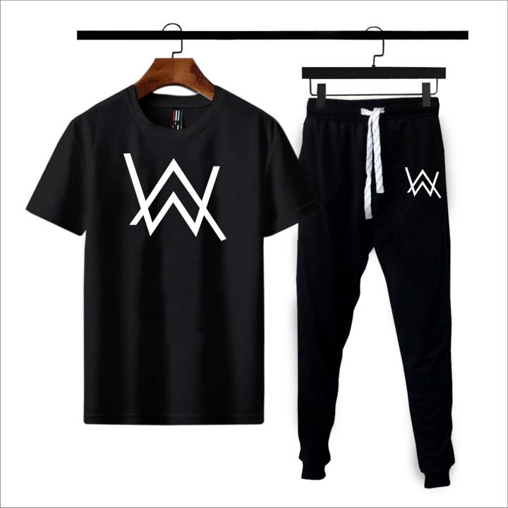 AW allen walker printed summer half sleeves round neck tshirt&trouser for men and boys recommended article of summer collection