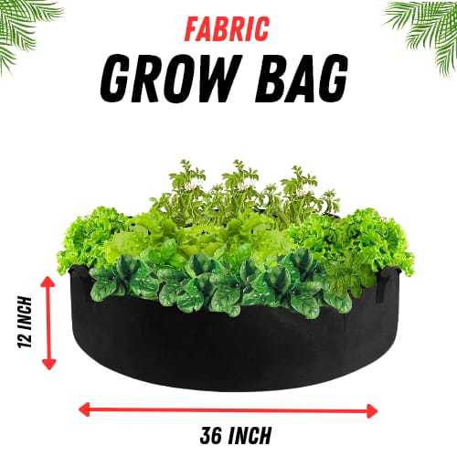 kiyari / circular 12 x 36  Grow Bags Heavy Duty for Plant/Vegetable/Herb/Fruit Breathable without handles